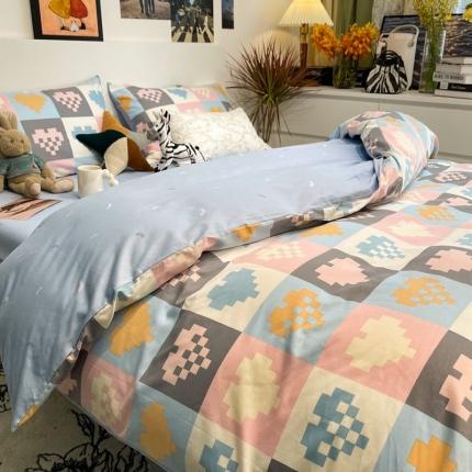 91家纺网 家纺一手货源 找家纺 HL原创 2022春夏新款13070全棉40支四件套遐想空间