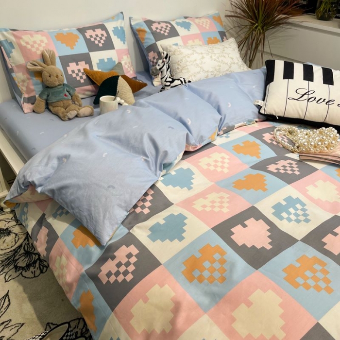 91家纺网 家纺一手货源 找家纺 HL原创 2022春夏新款13070全棉40支四件套遐想空间