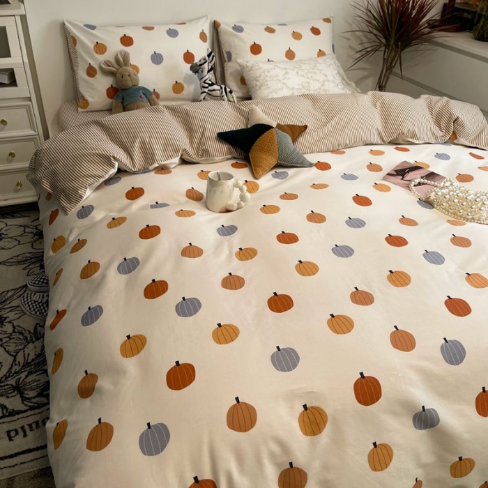 91家纺网 家纺一手货源 找家纺 HL原创 2022春夏新款13070全棉40支四件套 小南瓜