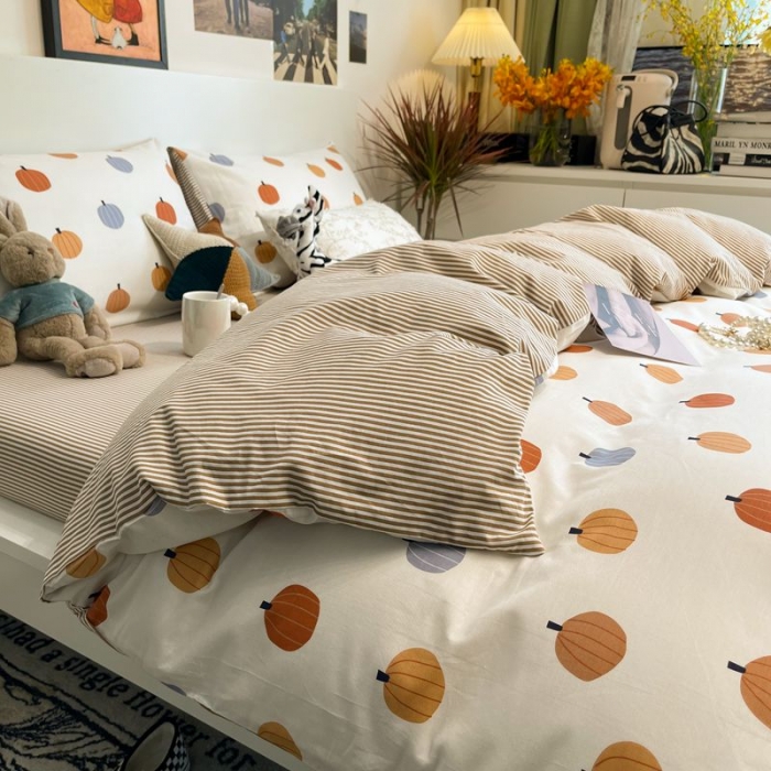 91家纺网 家纺一手货源 找家纺 HL原创 2022春夏新款13070全棉40支四件套 小南瓜