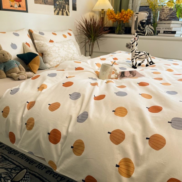 91家纺网 家纺一手货源 找家纺 HL原创 2022春夏新款13070全棉40支四件套 小南瓜