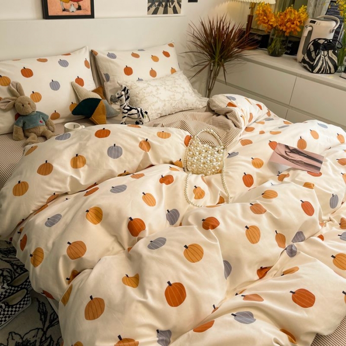 91家纺网 家纺一手货源 找家纺 HL原创 2022春夏新款13070全棉40支四件套 小南瓜