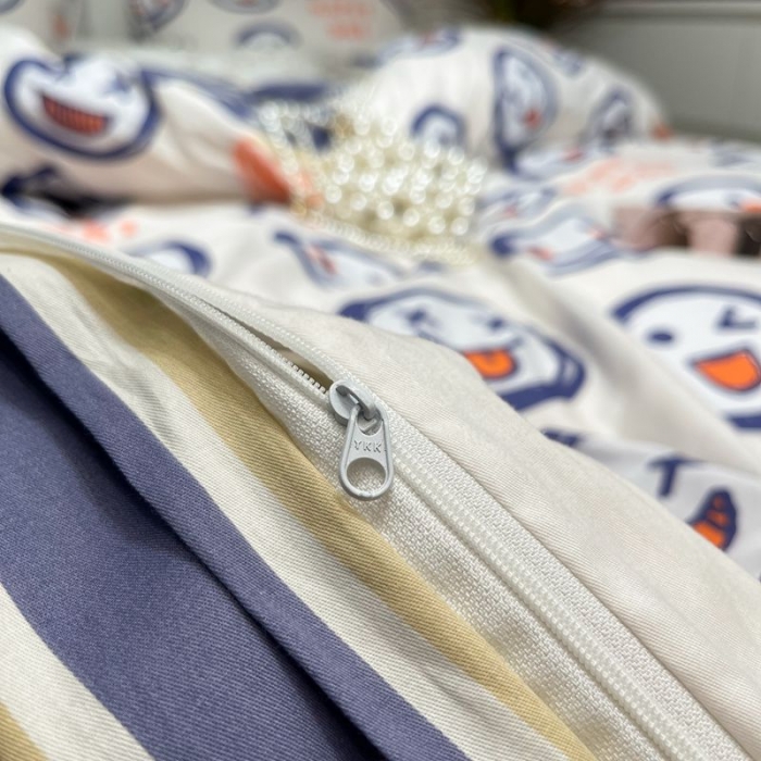 91家纺网 家纺一手货源 找家纺 HL原创 2022春夏新款13070全棉40支四件套 笑脸