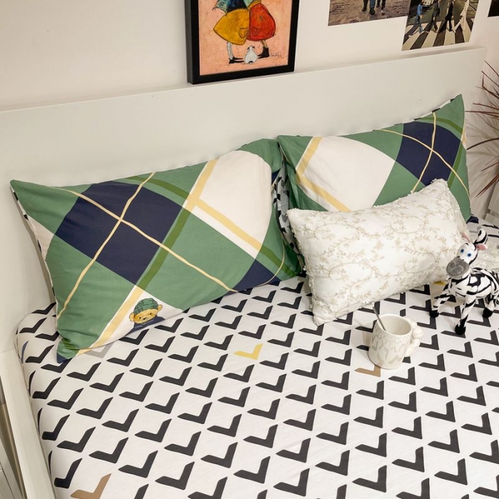 91家纺网 家纺一手货源 找家纺 HL原创 2022春夏新款13070全棉40支四件套 熊先生