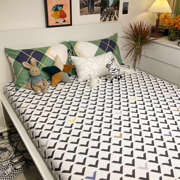 91家纺网 家纺一手货源 找家纺 HL原创 2022春夏新款13070全棉40支四件套 熊先生