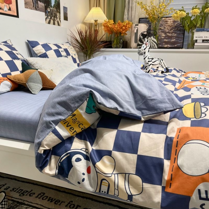 91家纺网 家纺一手货源 找家纺 HL原创 2022春夏新款13070全棉40支四件套 宇航员