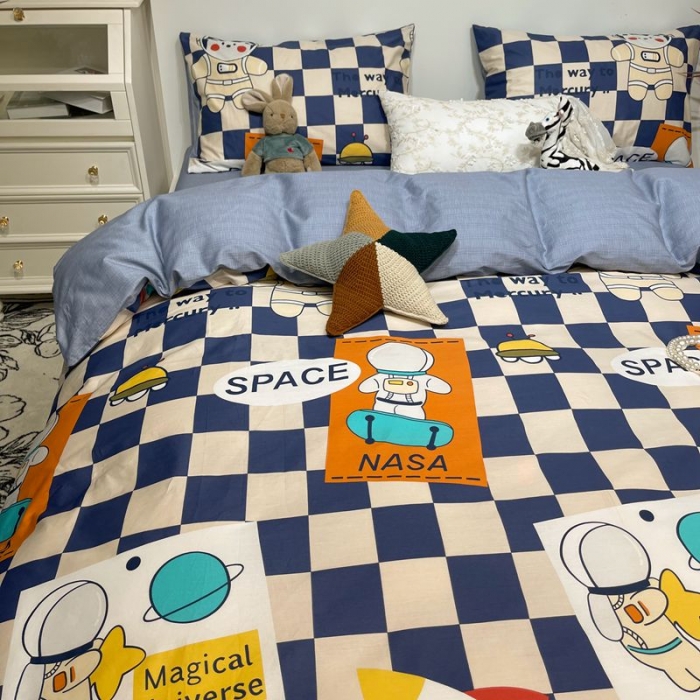 91家纺网 家纺一手货源 找家纺 HL原创 2022春夏新款13070全棉40支四件套 宇航员