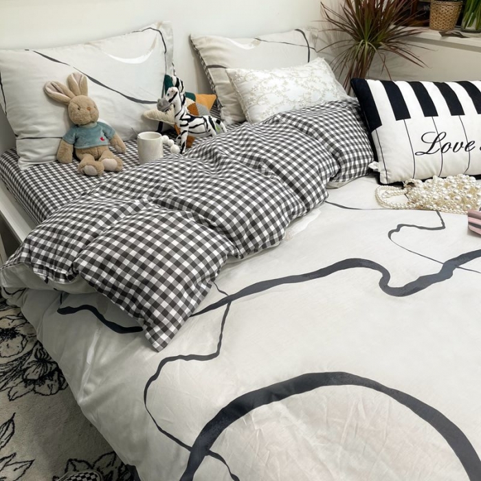 91家纺网 家纺一手货源 找家纺 HL原创 2022春夏新款13070全棉40支四件套 自由