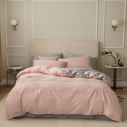 91家纺网 家纺一手货源 找家纺 （总）万盛家纺 2025新款全棉纯棉水洗棉拼色款四件套