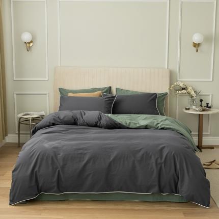 91家纺网 家纺一手货源 找家纺 （总）万盛家纺 2025新款全棉纯棉水洗棉拼色款四件套