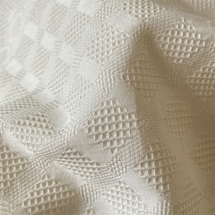 91家纺网 家纺一手货源 找家纺 金丝鸟2023新款A类60支全棉水洗棉华夫格四件套苏珊格 苏珊格白