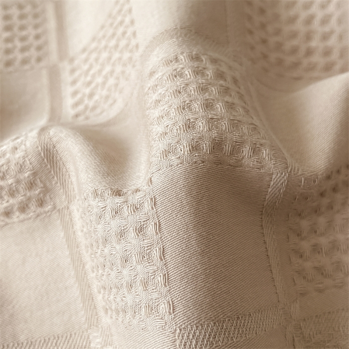 91家纺网 家纺一手货源 找家纺 金丝鸟2023新款A类60支全棉水洗棉华夫格四件套苏珊格 苏珊格驼