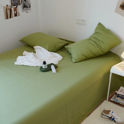 91家纺网 家纺一手货源 找家纺 全棉水洗棉双人床单单件纯棉北欧纯色单人学生宿舍全棉被单被罩