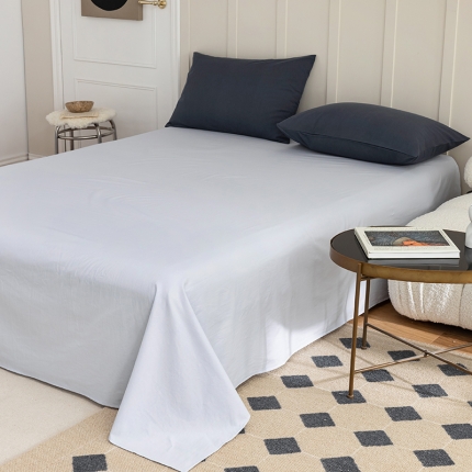 91家纺网 家纺一手货源 找家纺 日式水洗棉双人床单单件纯棉素色纯色单人学生宿舍全棉被单被罩