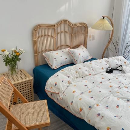 91家纺网 家纺一手货源 找家纺 （总）源启生活 2022新全棉双层纱贝壳边四件套纯棉三件套