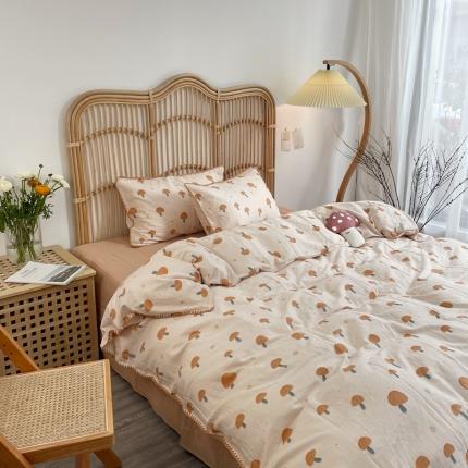 91家纺网 家纺一手货源 找家纺 （总）源启生活 2022新全棉双层纱贝壳边四件套纯棉三件套