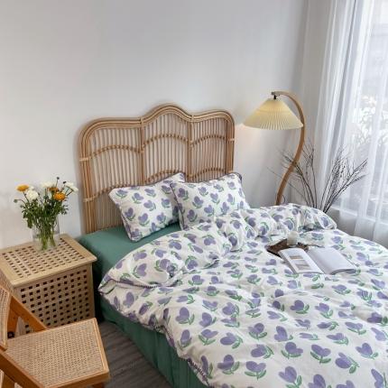 91家纺网 家纺一手货源 找家纺 （总）源启生活 2022新全棉双层纱贝壳边四件套纯棉三件套