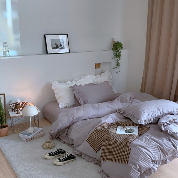 91家纺网 家纺一手货源 找家纺 （总）六巷胡同 2022新款绗缝夹棉水洗棉四件套