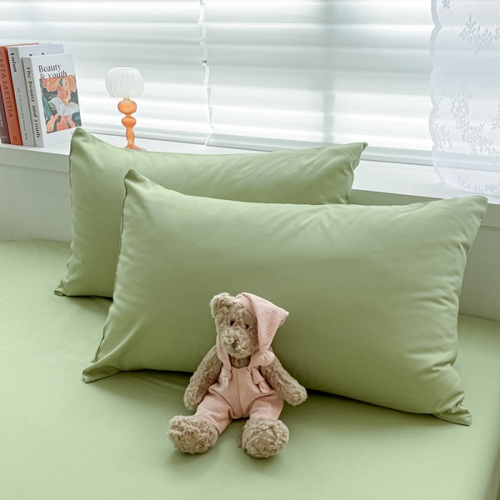 91家纺网 家纺一手货源 找家纺 雨帆 2022新款纯色双拼磨毛四件套 薄荷绿