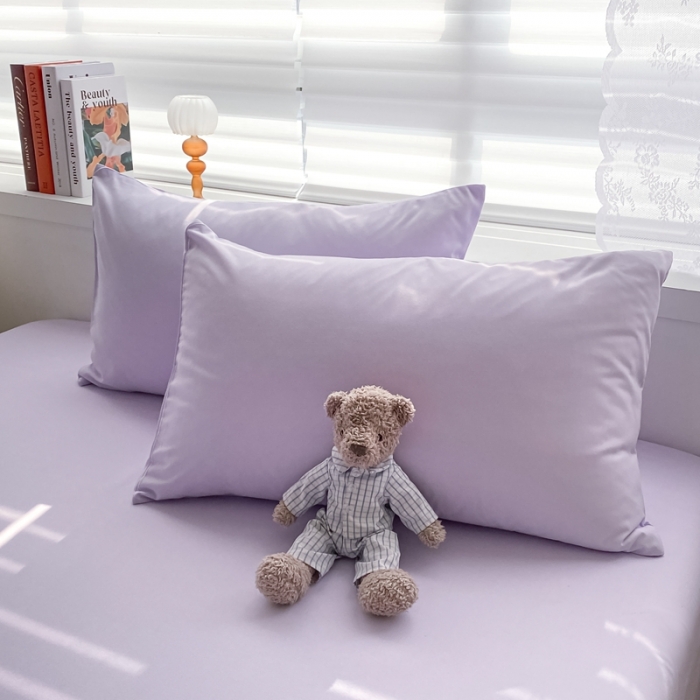 91家纺网 家纺一手货源 找家纺 雨帆 2022新款纯色双拼磨毛四件套 星黛紫