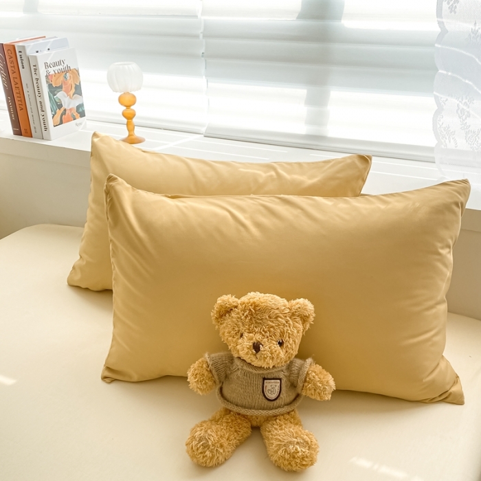 91家纺网 家纺一手货源 找家纺 雨帆 2022新款纯色双拼磨毛四件套 杏仁奶油