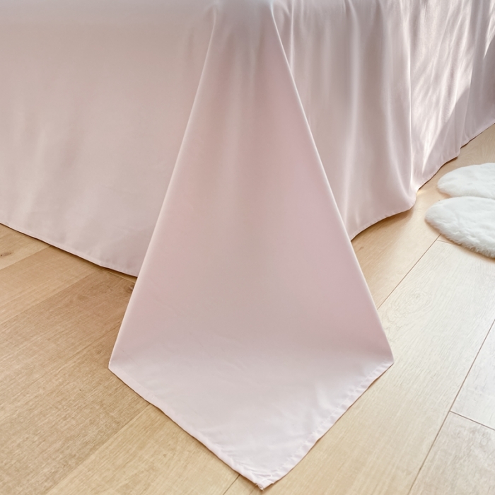 91家纺网 家纺一手货源 找家纺 雨帆 2022新款纯色双拼磨毛四件套 烟雾粉