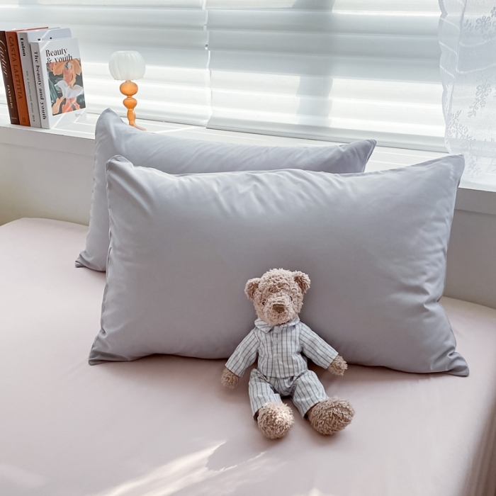 91家纺网 家纺一手货源 找家纺 雨帆 2022新款纯色双拼磨毛四件套 烟雾粉