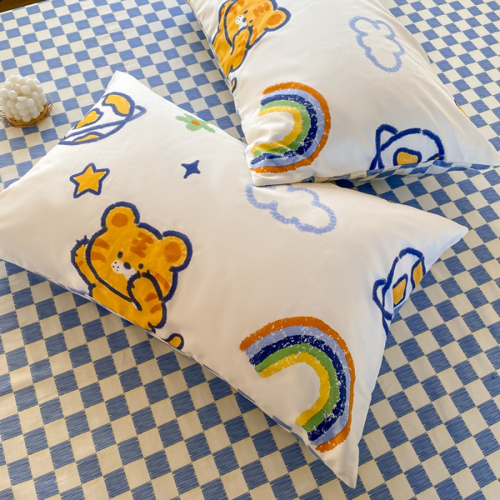 91家纺网 家纺一手货源 找家纺 （总）西引力2022年新款全棉纯棉卡通单枕套一对装