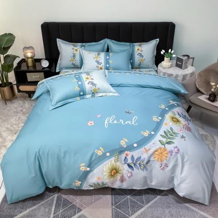 91家纺网 家纺一手货源 找家纺 （总）金爱家 2023新款大版13372全棉花卉系列四件套