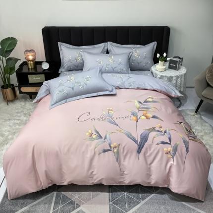 91家纺网 家纺一手货源 找家纺 （总）金爱家 2023新款大版13372全棉花卉系列四件套