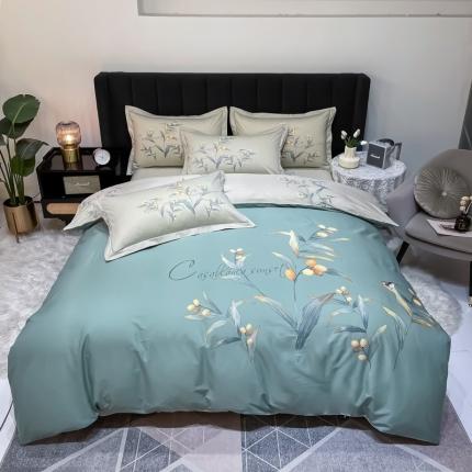 91家纺网 家纺一手货源 找家纺 （总）金爱家 2023新款大版13372全棉花卉系列四件套