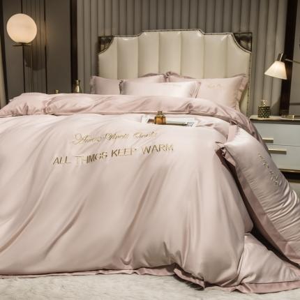 91家纺网 家纺一手货源 找家纺 （总）绒世界 2024新款水洗真丝盛夏系列单被套四件套