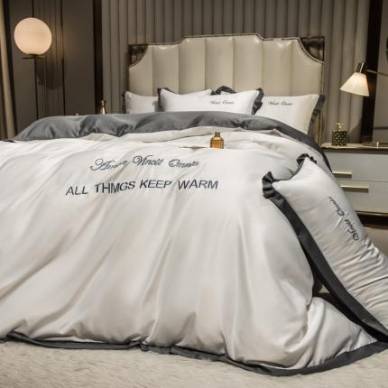 91家纺网 家纺一手货源 找家纺 （总）绒世界 2024新款水洗真丝盛夏系列单被套四件套