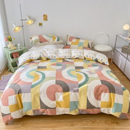 91家纺网 家纺一手货源 找家纺 （总）梦家居 2022新款13372小清新系列全棉四件套