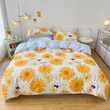 91家纺网 家纺一手货源 找家纺 （总）梦家居 2022新款13372小清新系列全棉四件套