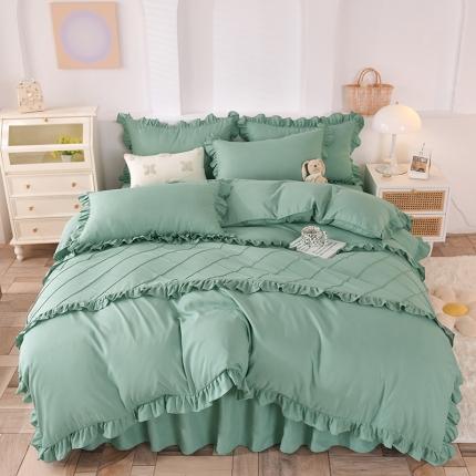 91家纺网 家纺一手货源 找家纺 （总）芭比蔓家纺 2024新款韩版磨毛花边四件套