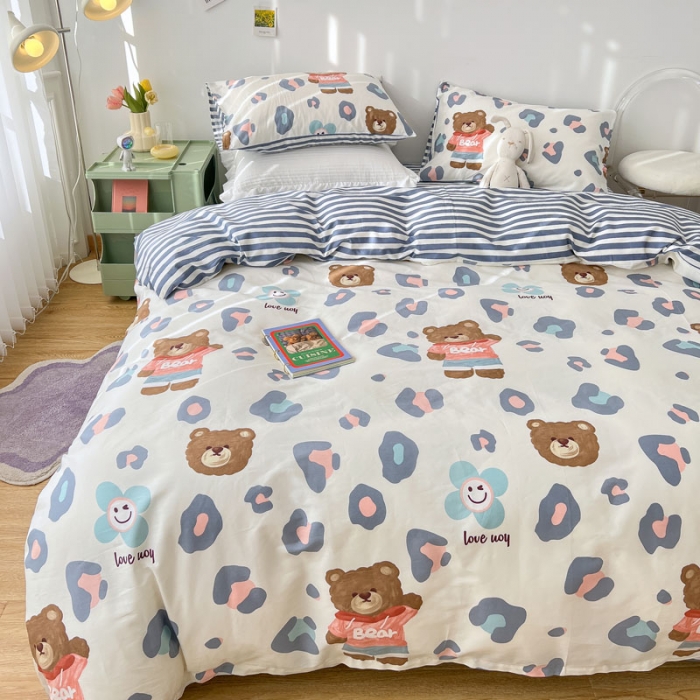 91家纺网 家纺一手货源 找家纺 （总）梦家居 2022新款13372小清新系列全棉四件套