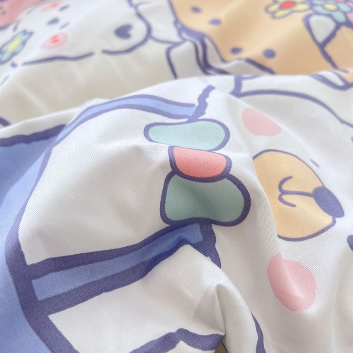 91家纺网 家纺一手货源 找家纺 梦家居 2022新款13372小清新系列全棉四件套 达达兔