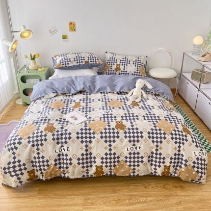 梦家居 2022新款13372小清新系列全棉四件套 路易熊