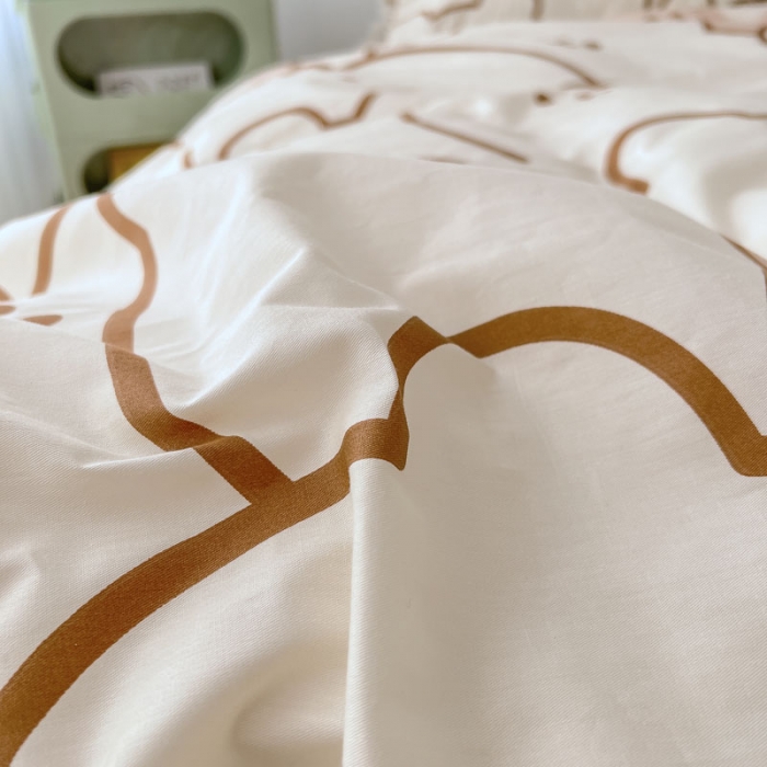 91家纺网 家纺一手货源 找家纺 梦家居 2022新款13372小清新系列全棉四件套 米熊