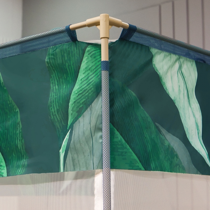 91家纺网 家纺一手货源 找家纺 2022新款外穿坐床式蚊帐儿童防摔防蚊拉链方帐铁艺加厚加固支架睡帐 热带雨林