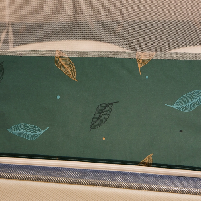 91家纺网 家纺一手货源 找家纺 2022新款外穿坐床式蚊帐儿童防摔防蚊拉链方帐铁艺加厚加固支架睡帐 热带雨林