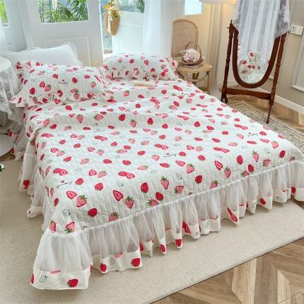 91家纺网 家纺一手货源 找家纺 （总）菊上家纺 2022新款仙女款欧根纱蕾丝床盖