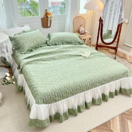 91家纺网 家纺一手货源 找家纺 （总）菊上家纺 2022新款仙女款欧根纱蕾丝床盖