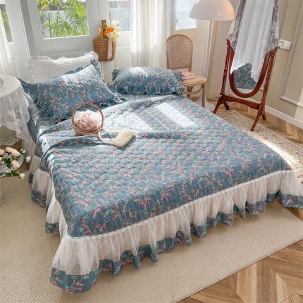 91家纺网 家纺一手货源 找家纺 （总）菊上家纺 2022新款仙女款欧根纱蕾丝床盖