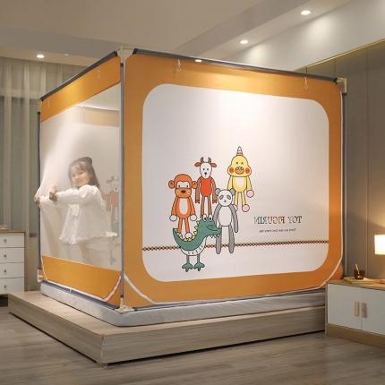 91家纺网 家纺一手货源 找家纺 总2022新款隐私防窥2022新款外穿坐床式蚊帐儿童防摔防蚊拉链方帐铁艺加厚加固支架睡帐