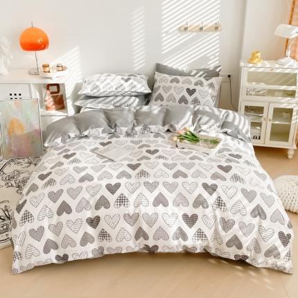 91家纺网 家纺一手货源 找家纺 沐辰 2022新款全棉13372系列印花四件套 爱心格格