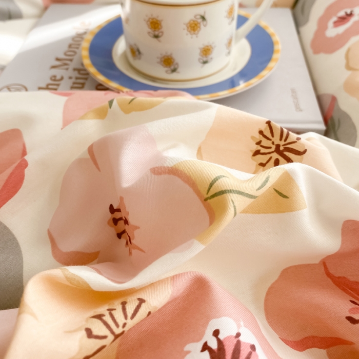 91家纺网 家纺一手货源 找家纺 沐辰 2022新款全棉13372系列印花四件套 春日浪漫