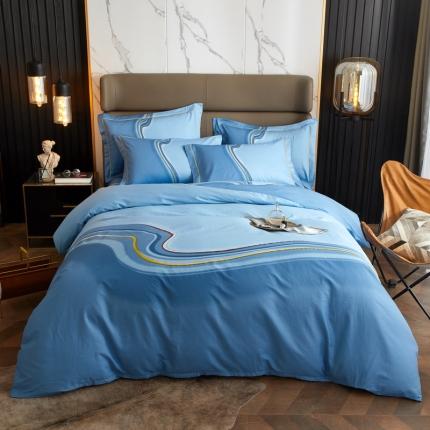 91家纺网 家纺一手货源 找家纺 金纱玉纺 2022新款全棉13372大版印花四件套 兰卡斯