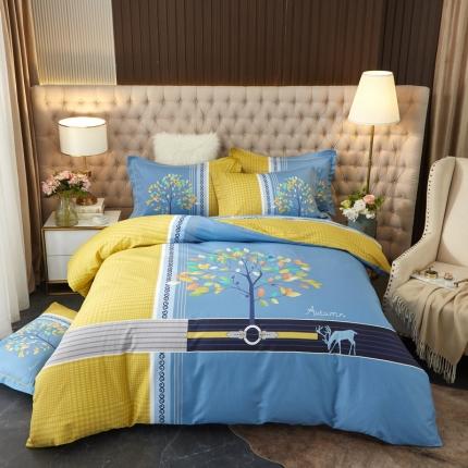 91家纺网 家纺一手货源 找家纺 （总）金纱玉纺 2022新款全棉13372大版印花四件套